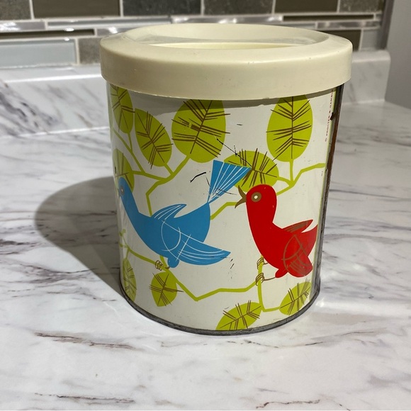 Vintage Procter & Gamble tin canister bird design kitschy retro MCM - Picture 5 of 11